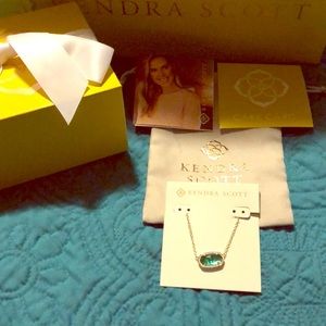 NWT Kendra Scott Gold Elisa London Blue Necklace